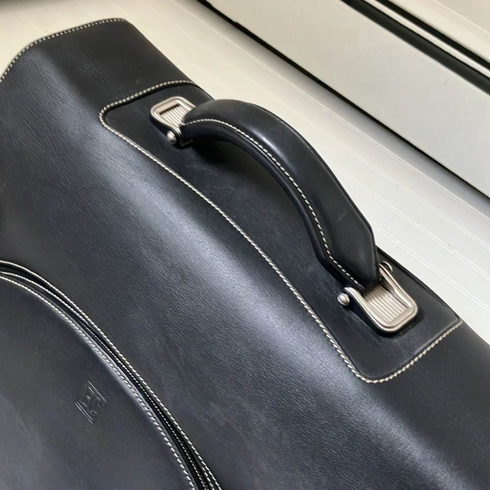 ENRICO COVERI black leather briefcase